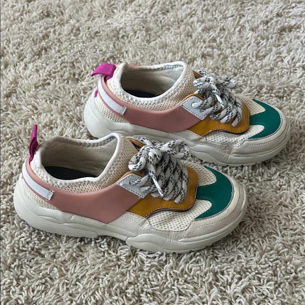 Zara Kids Sneakers in Pink, Teal, Mustard, and Cream